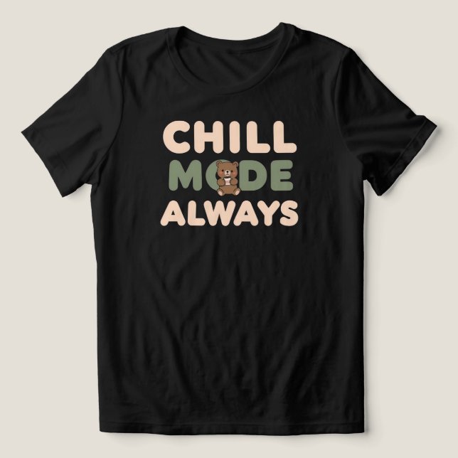 T-shirt En Tri-matière "Chill Mode Always" with a Relaxing Sloth (Design Recto)