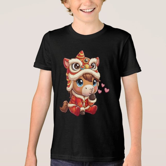 T-shirt En Tri-matière Chinese New Year Horse 2026 Zodiac (Recto)