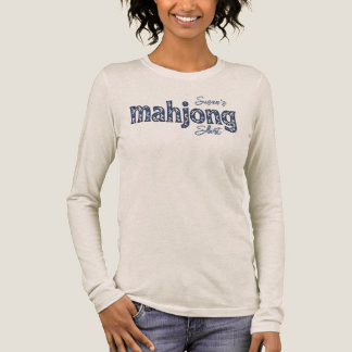 T-shirt En Tri-matière Chinoiserie Florale Bleue Mahjong Personnalisé