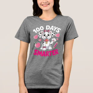 T-shirt En Tri-matière Chiot Dalmatien Mignon 100 Jours Plus Intelligent 