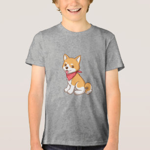T-shirt En Tri-matière Chiot Mignon Chien Shiba Inu