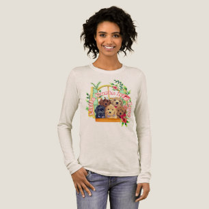 T-shirt En Tri-matière Chiots caniches à l'aquarelle mignons