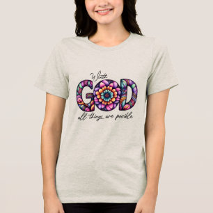 T-shirt En Tri-matière Chrétien Avec Dieu Tout Est Possible