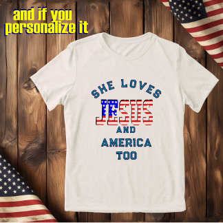 T-shirt En Tri-matière Christian custom template loves Jesus and America
