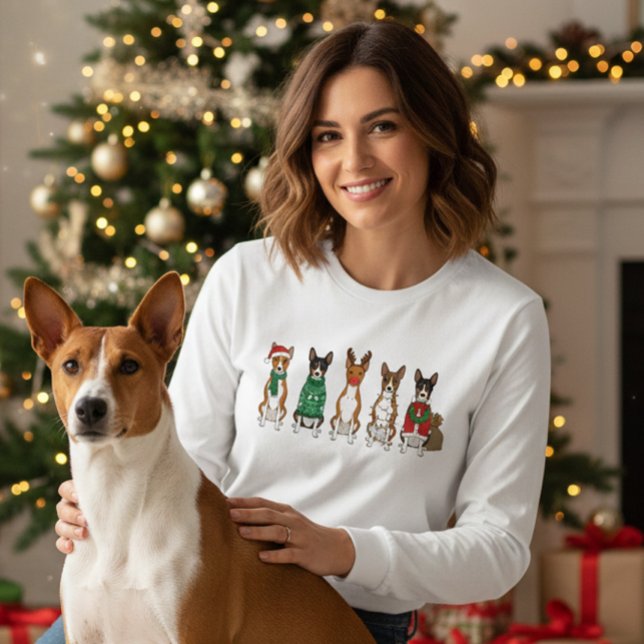 T-shirt En Tri-matière Christmas Basenjis  (Créateur téléchargé)