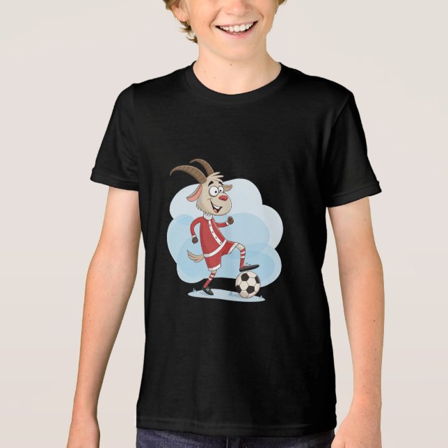 T-shirt En Tri-matière Christmas Goat Playing Soccer (Recto)