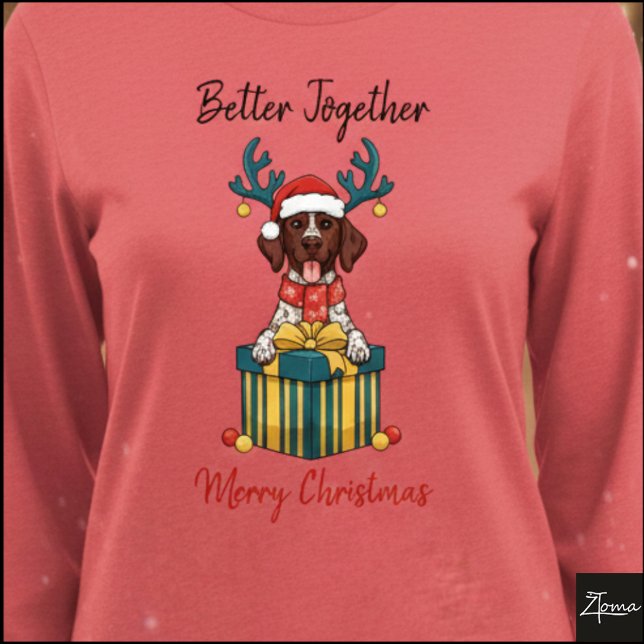 T-shirt En Tri-matière Christmas Pointer Dog Ticked Gift Graphic (Créateur téléchargé)