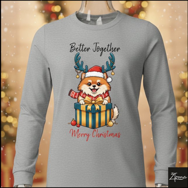 T-shirt En Tri-matière Christmas Pomeranian Reindeer Scarf Gift Graphic (Créateur téléchargé)