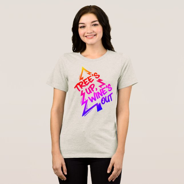 T-shirt En Tri-matière Christmas Tree Wine Lover (Recto plein)