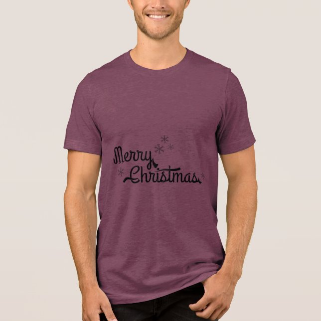 T-shirt En Tri-matière Christmas Typography Sayings (Recto)