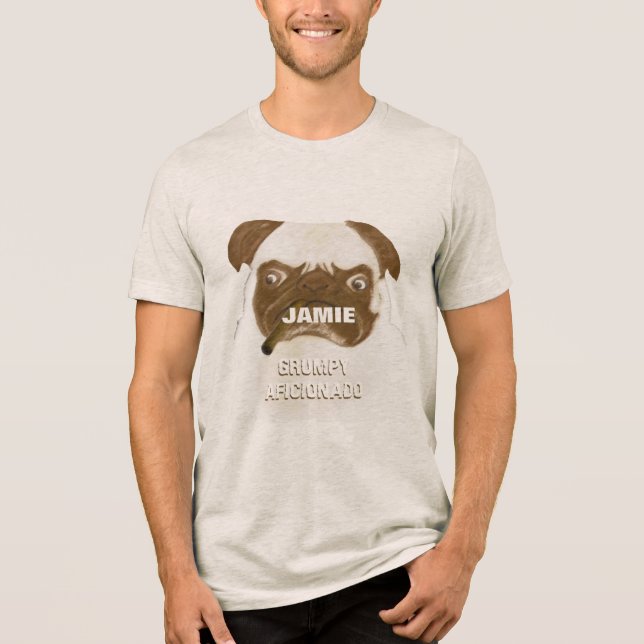 T-shirt En Tri-matière Cigare personnalisé Grumpy AFICIONADO Puggy (Recto)