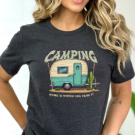 T-shirt En Tri-matière Citation Camper et Camping Vintage