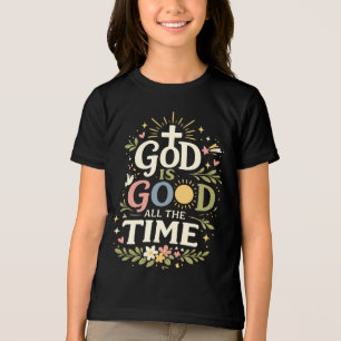 T-shirt En Tri-matière Citation de foi chrétienne Dieu est bon tout le te