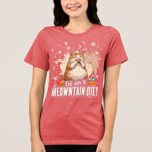 T-shirt En Tri-matière Citation drôle de chat mignon et gros Chat Nourrit