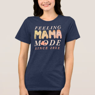 T-shirt En Tri-matière Citation personnalisée Boho New Mama depuis l'anné