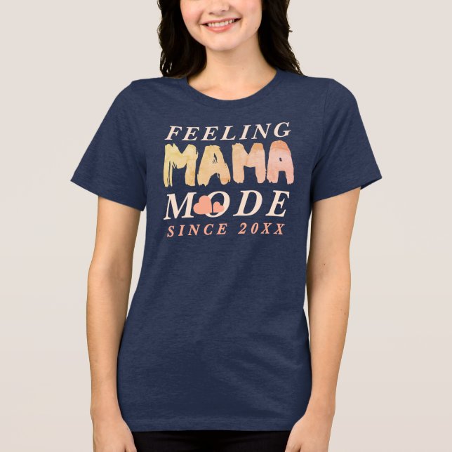 T-shirt En Tri-matière Citation personnalisée Boho New Mama depuis l'anné (Recto)