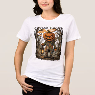 T-shirt En Tri-matière Citrouille Créative Épouvantail Lanterne Hibou Hal