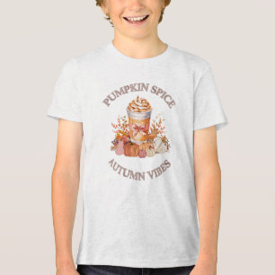 T-shirt En Tri-matière Citrouille épice Latte cosy Automne Automne citrou