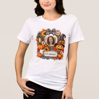 T-shirt En Tri-matière Citrouille Halloween personnalisée à l'aquarelle