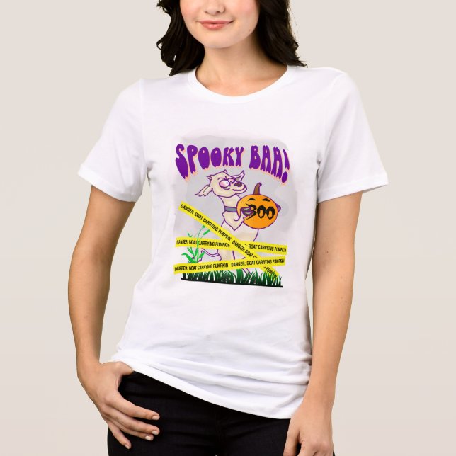 T-shirt En Tri-matière Citrouille transportant la chèvre éffrayante (Recto)