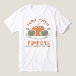 T-shirt En Tri-matière Citrouilles frais de ferme   Main saisie