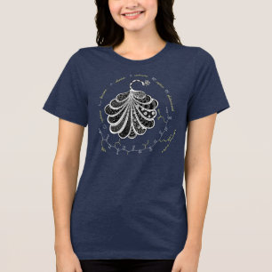 T-shirt En Tri-matière CLAIRE peptide, paon avec texte personnalisé, fonc