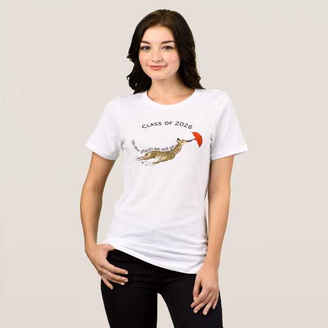 T-shirt En Tri-matière Classe de parapluie rouge Giraffe Whimsical 2026 (Recto plein)