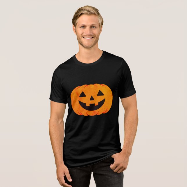 T-shirt En Tri-matière Classic Glowing Jack-O'-Lantern Pumpkin Halloween  (Recto plein)