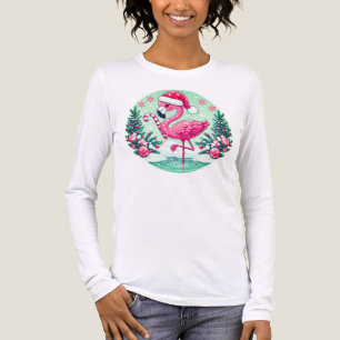 T-shirt En Tri-matière Clipart de flamingo de Noël par sublimation-10424