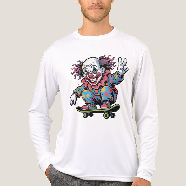 T-SHIRT  EN TRI-MATIÈRE CLOWN SKATEBOARDING  (Recto)