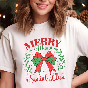 T-shirt En Tri-matière Club Social Merry Mama Coquette Noël