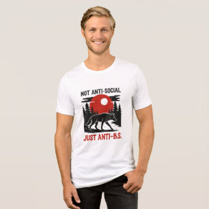 T-shirt En Tri-matière Code de Loup Solitaire – Pas Antisocial, Juste Con