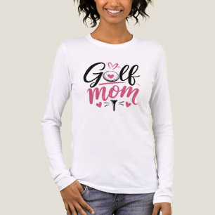 T-shirt En Tri-matière Cœur de balle de golf maman rose calligraphie