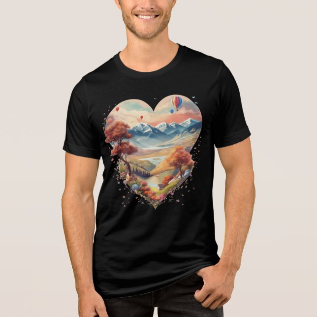 T-shirt En Tri-matière Coeur de la montagne T-shirt - L'amour rencontre l (Recto)