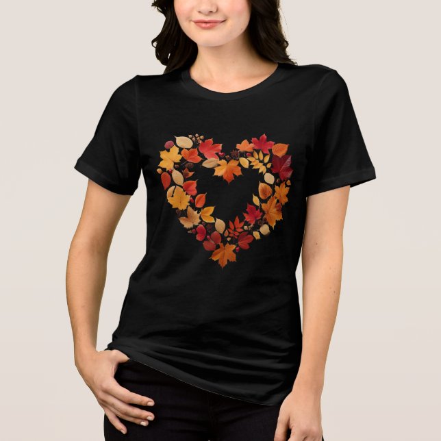 T-shirt En Tri-matière Coeur des feuilles d'automne (Recto)