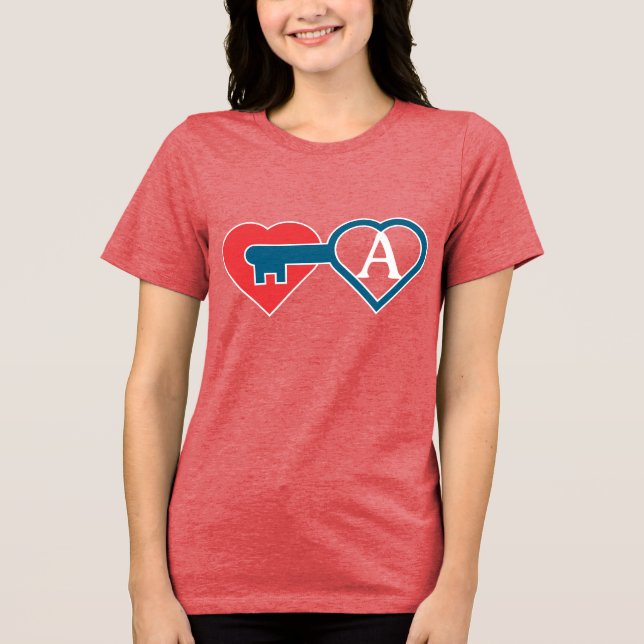 T-shirt En Tri-matière Coeur et clé (Recto)