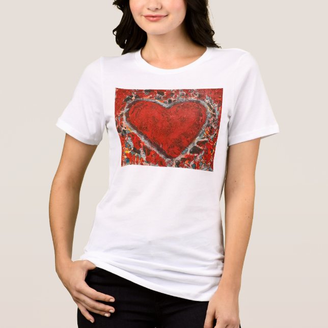 T-shirt En Tri-matière "Coeur fantaisiste" des femmes (Recto)