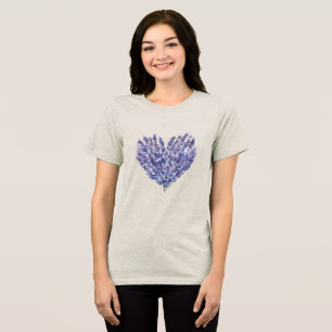 T-shirt En Tri-matière Cœur floral lavande