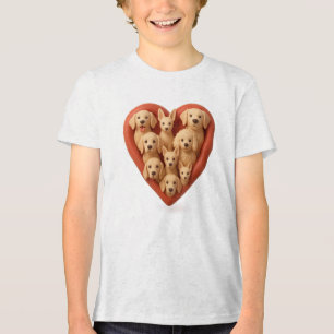 T-shirt En Tri-matière Coeur plein de chiens - 3D Amoureux des chiens con