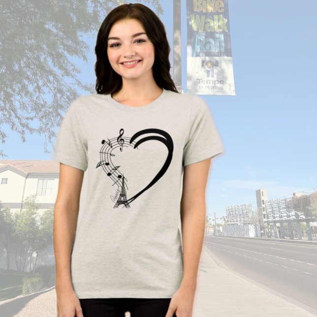 T-shirt En Tri-matière Coeur plein de fleurs et de musique (Créateur téléchargé)