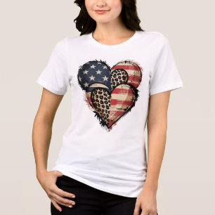 T-shirt En Tri-matière Coeur sauvage gras et patriotique