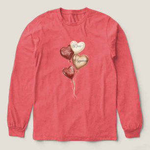 T-shirt En Tri-matière Cœurs Ballons Crème Rouges Amour Joie