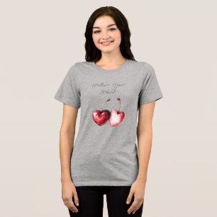 T-shirt En Tri-matière Cœurs de Cerise Rouge