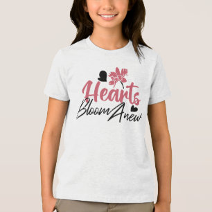 T-shirt En Tri-matière Coeurs fleurissent à nouveau - Citation Florale In