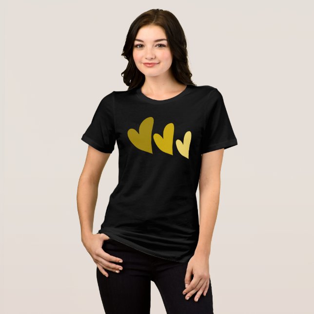 T-shirt En Tri-matière Coeurs jaunes (Recto plein)