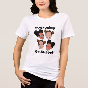 T-shirt En Tri-matière Coiffure Space Buns Mode Quotidienne Élégance