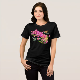 T-shirt En Tri-matière Colibri et orchidées