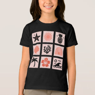 T-shirt En Tri-matière Collage des timbres de nature
