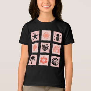 T-shirt En Tri-matière Collage des timbres de nature