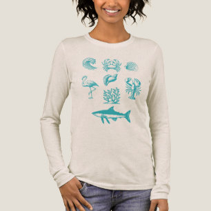 T-shirt En Tri-matière collection de timbres d'été côtiers en pastels